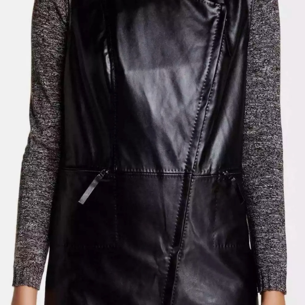 Max Studio faux leather Mini Dress Vest M